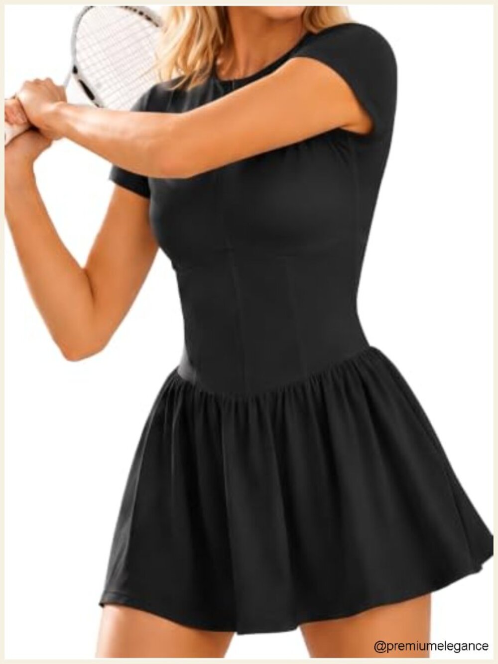Women's Athletic Tennis Dress with Built-in Shorts Golf Sport Mini Romper